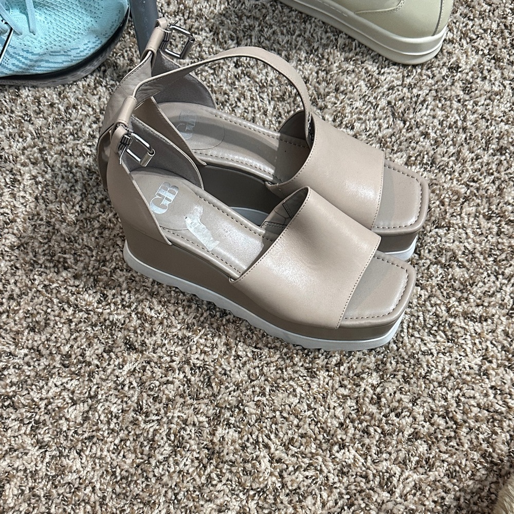 GB Girls Tan Wedge Sandals